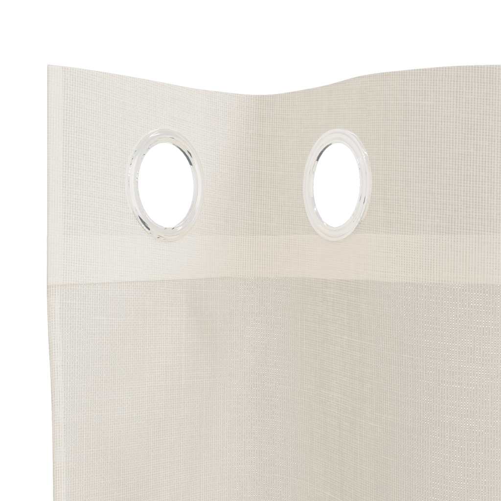 Voile Vorhänge mit Ösen 2 Stk. Creme 140x300 cm