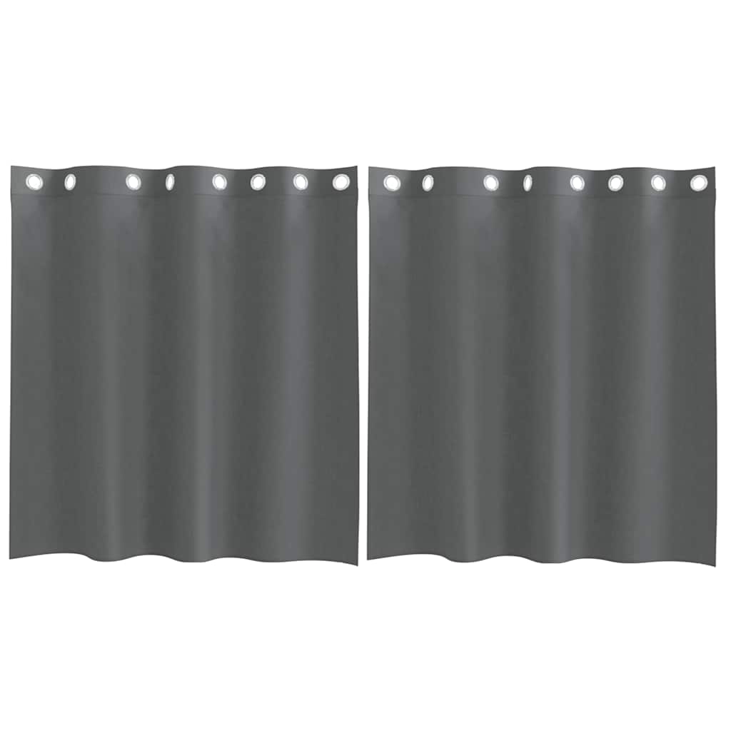 Voile Vorhänge mit Ösen 2 Stk. Dunkelgrau 140x140 cm