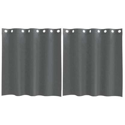 Voile Vorhänge mit Ösen 2 Stk. Dunkelgrau 140x140 cm