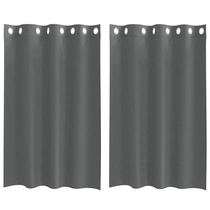 Voile Vorhänge mit Ösen 2 Stk. Dunkelgrau 140x175 cm