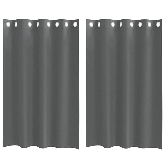 Voile Vorhänge mit Ösen 2 Stk. Dunkelgrau 140x175 cm