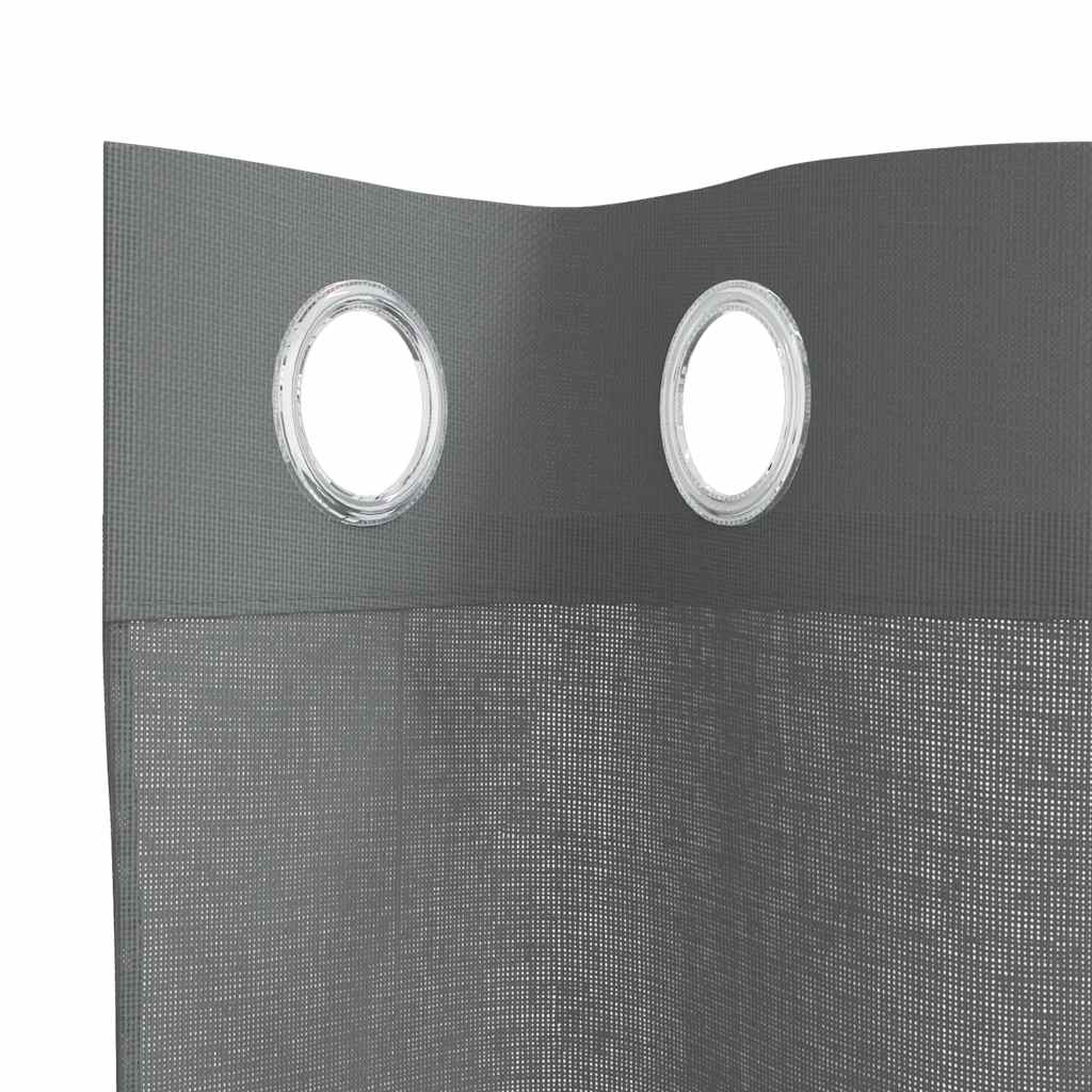 Voile Vorhänge mit Ösen 2 Stk. Dunkelgrau 140x175 cm