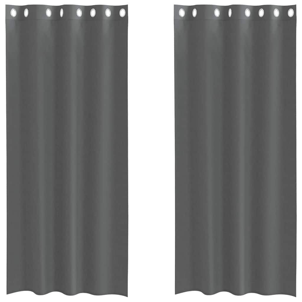 Voile Vorhänge mit Ösen 2 Stk. Dunkelgrau 140x225 cm