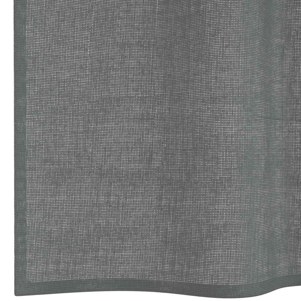 Voile Vorhänge mit Ösen 2 Stk. Dunkelgrau 140x225 cm