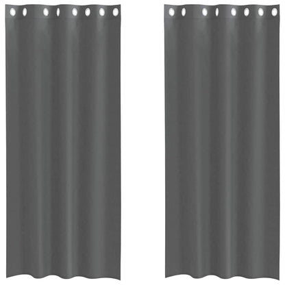 Voile Vorhänge mit Ösen 2 Stk. Dunkelgrau 140x245 cm