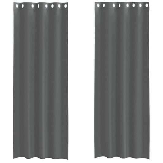 Voile Vorhänge mit Ösen 2 Stk. Dunkelgrau 140x260 cm