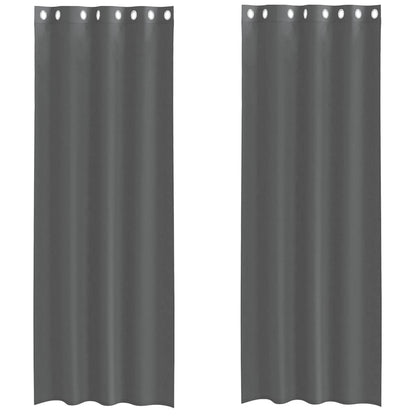 Voile Vorhänge mit Ösen 2 Stk. Dunkelgrau 140x300 cm