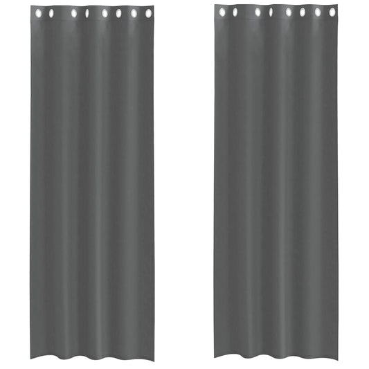 Voile Vorhänge mit Ösen 2 Stk. Dunkelgrau 140x300 cm