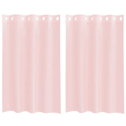 Voile Vorhänge mit Ösen 2 Stk. Hellrosa 140x175 cm