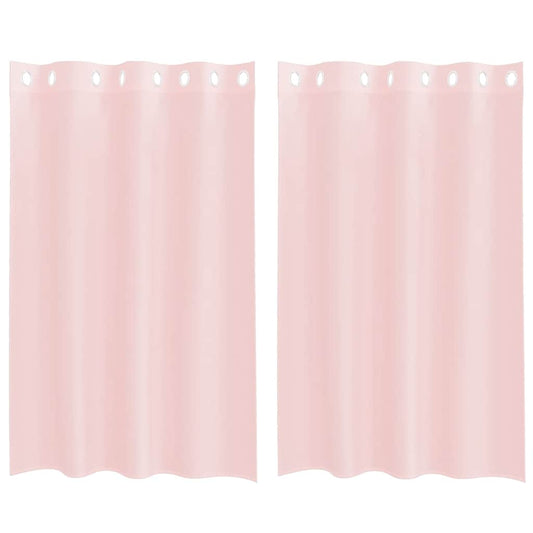 Voile Vorhänge mit Ösen 2 Stk. Hellrosa 140x175 cm