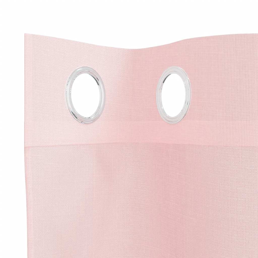 Voile Vorhänge mit Ösen 2 Stk. Hellrosa 140x175 cm