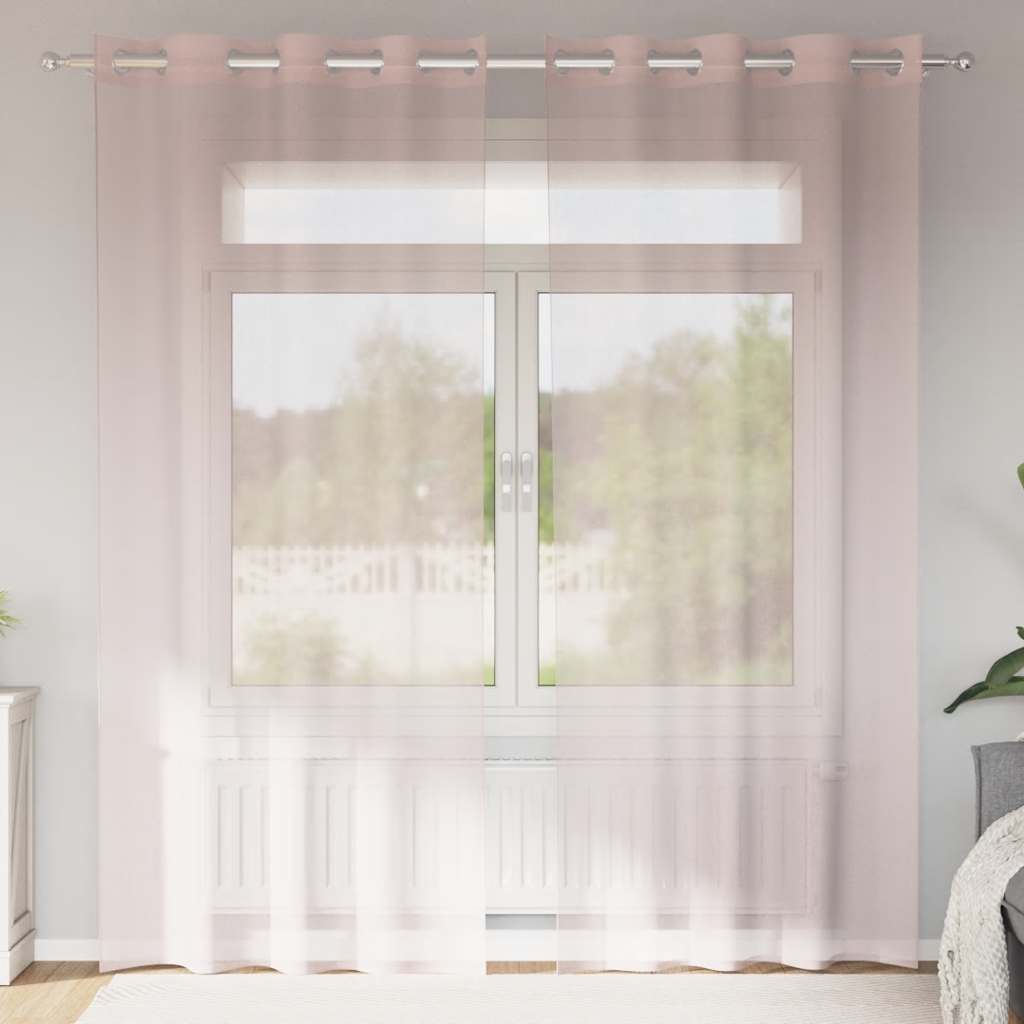 Voile Vorhänge mit Ösen 2 Stk. Hellrosa 140x225 cm
