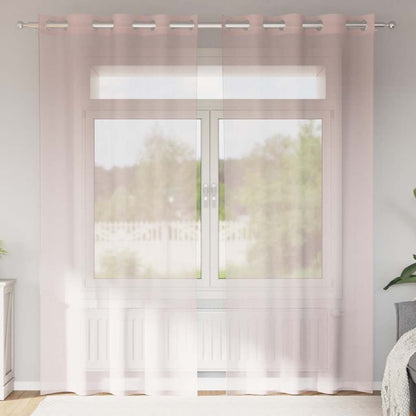 Voile Vorhänge mit Ösen 2 Stk. Hellrosa 140x225 cm