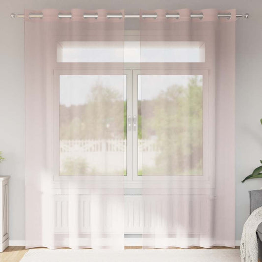Voile Vorhänge mit Ösen 2 Stk. Hellrosa 140x225 cm