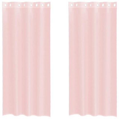 Voile Vorhänge mit Ösen 2 Stk. Hellrosa 140x245 cm