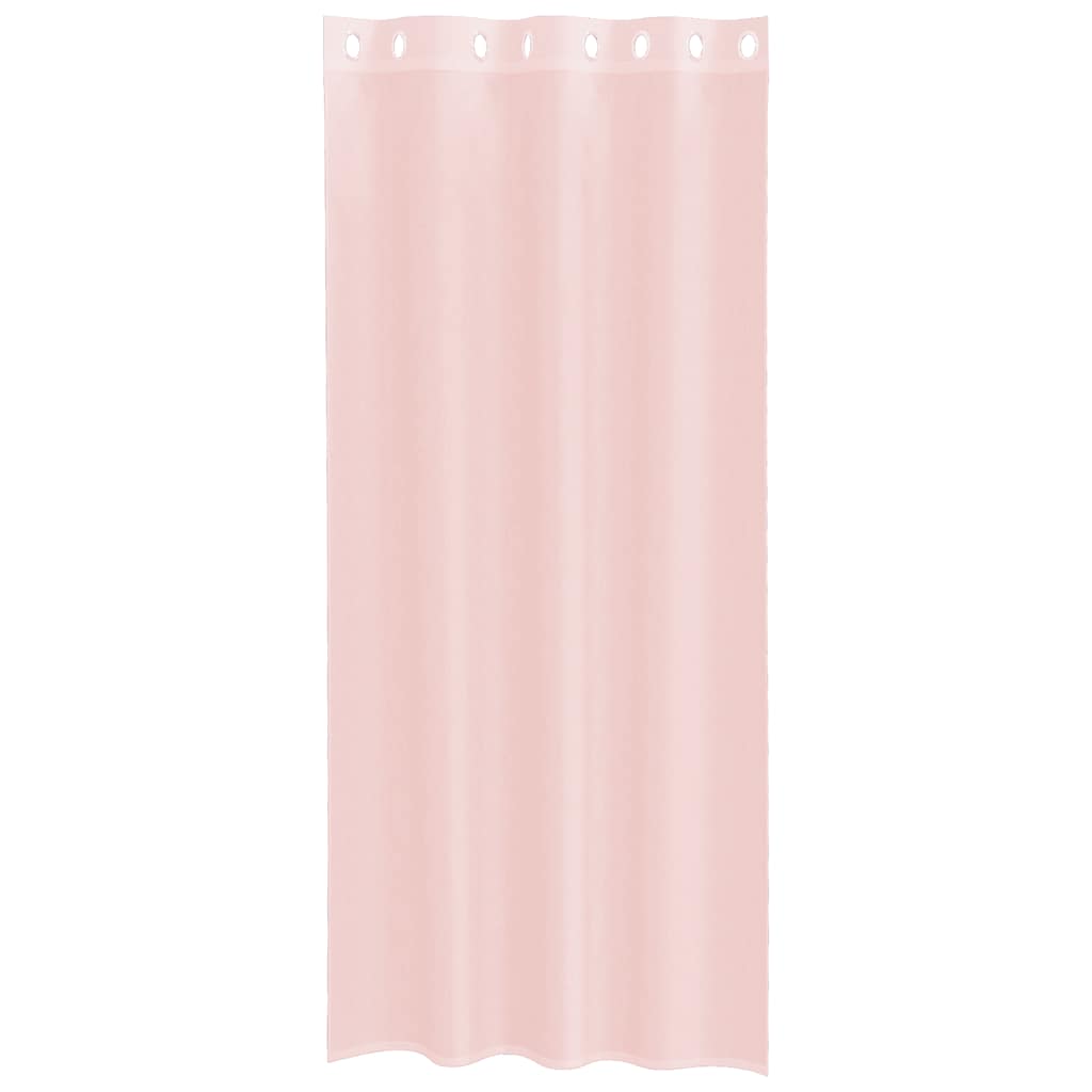 Voile Vorhänge mit Ösen 2 Stk. Hellrosa 140x245 cm