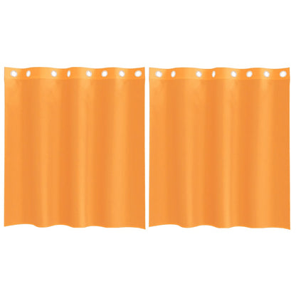 Voile Vorhänge mit Ösen 2 Stk. Orange 140x140 cm