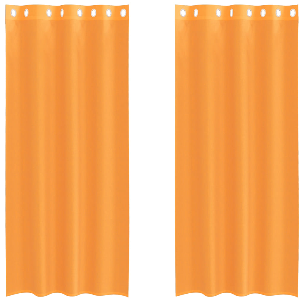 Voile Vorhänge mit Ösen 2 Stk. Orange 140x225 cm