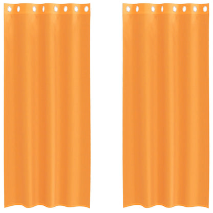 Voile Vorhänge mit Ösen 2 Stk. Orange 140x225 cm