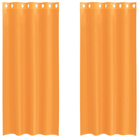 Voile Vorhänge mit Ösen 2 Stk. Orange 140x225 cm