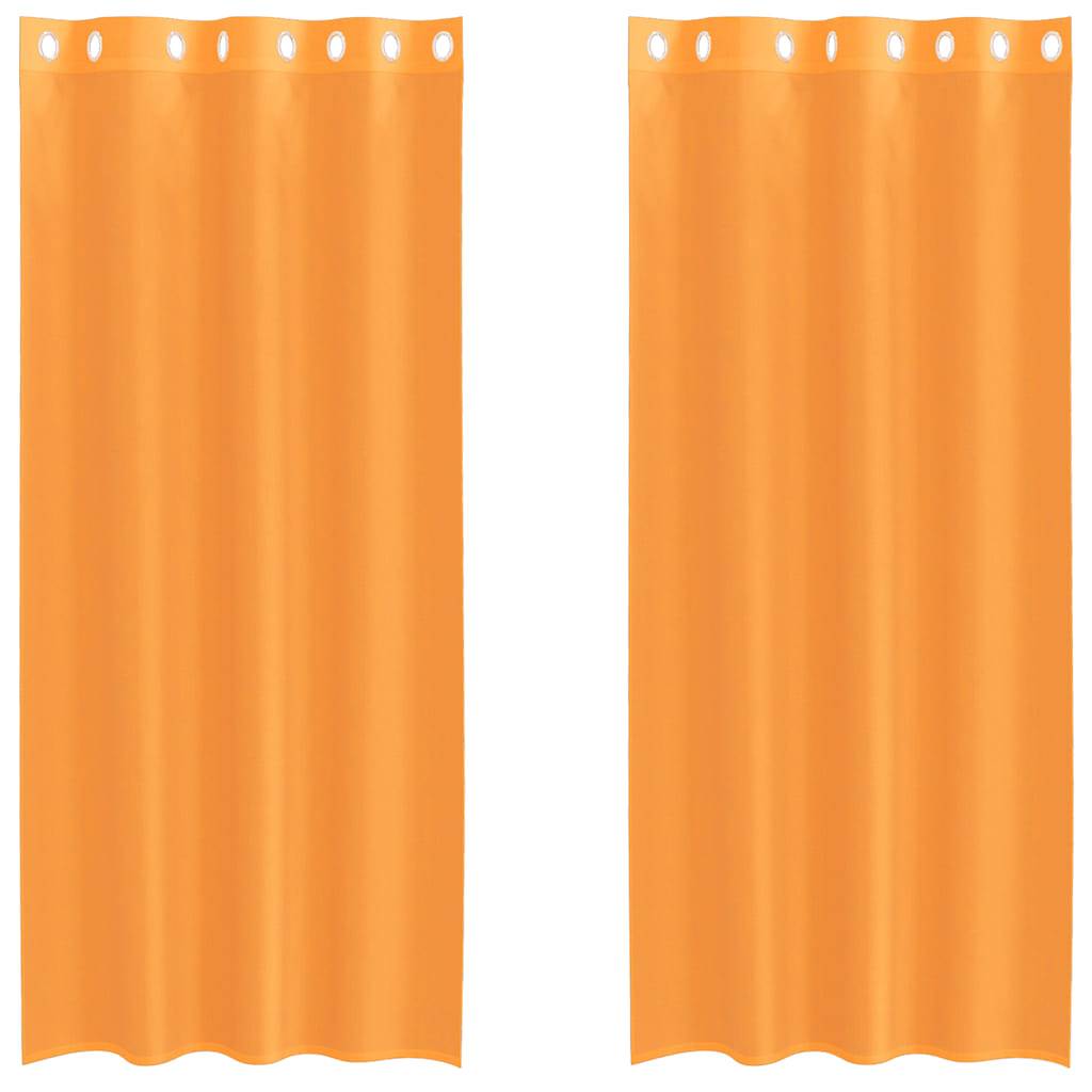 Voile Vorhänge mit Ösen 2 Stk. Orange 140x245 cm