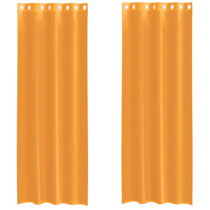 Voile Vorhänge mit Ösen 2 Stk. Orange 140x260 cm