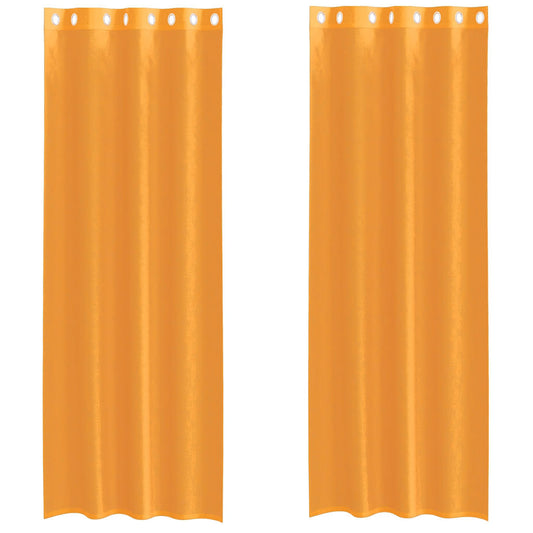 Voile Vorhänge mit Ösen 2 Stk. Orange 140x260 cm