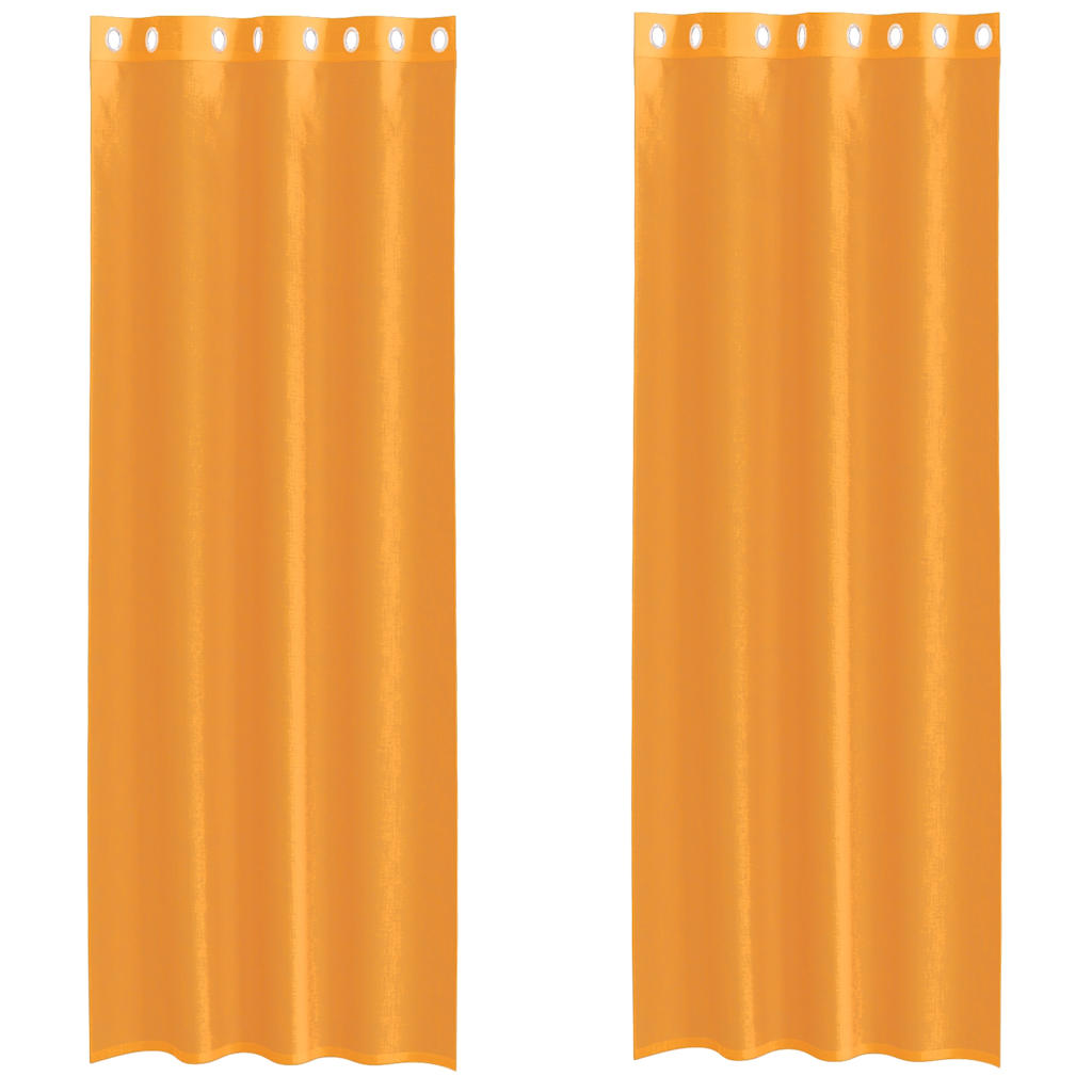Voile Vorhänge mit Ösen 2 Stk. Orange 140x300 cm