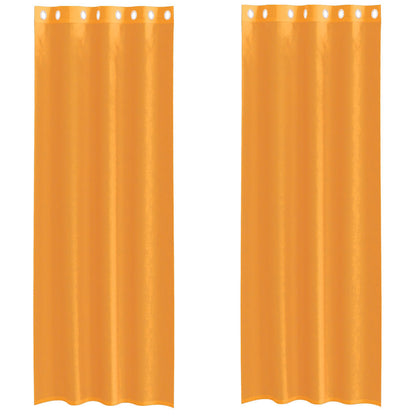 Voile Vorhänge mit Ösen 2 Stk. Orange 140x300 cm