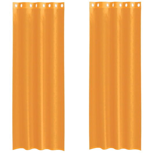 Voile Vorhänge mit Ösen 2 Stk. Orange 140x300 cm