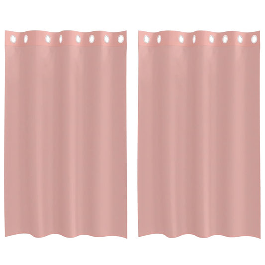Voile Vorhänge mit Ösen 2 Stk. Rosa 140x175 cm