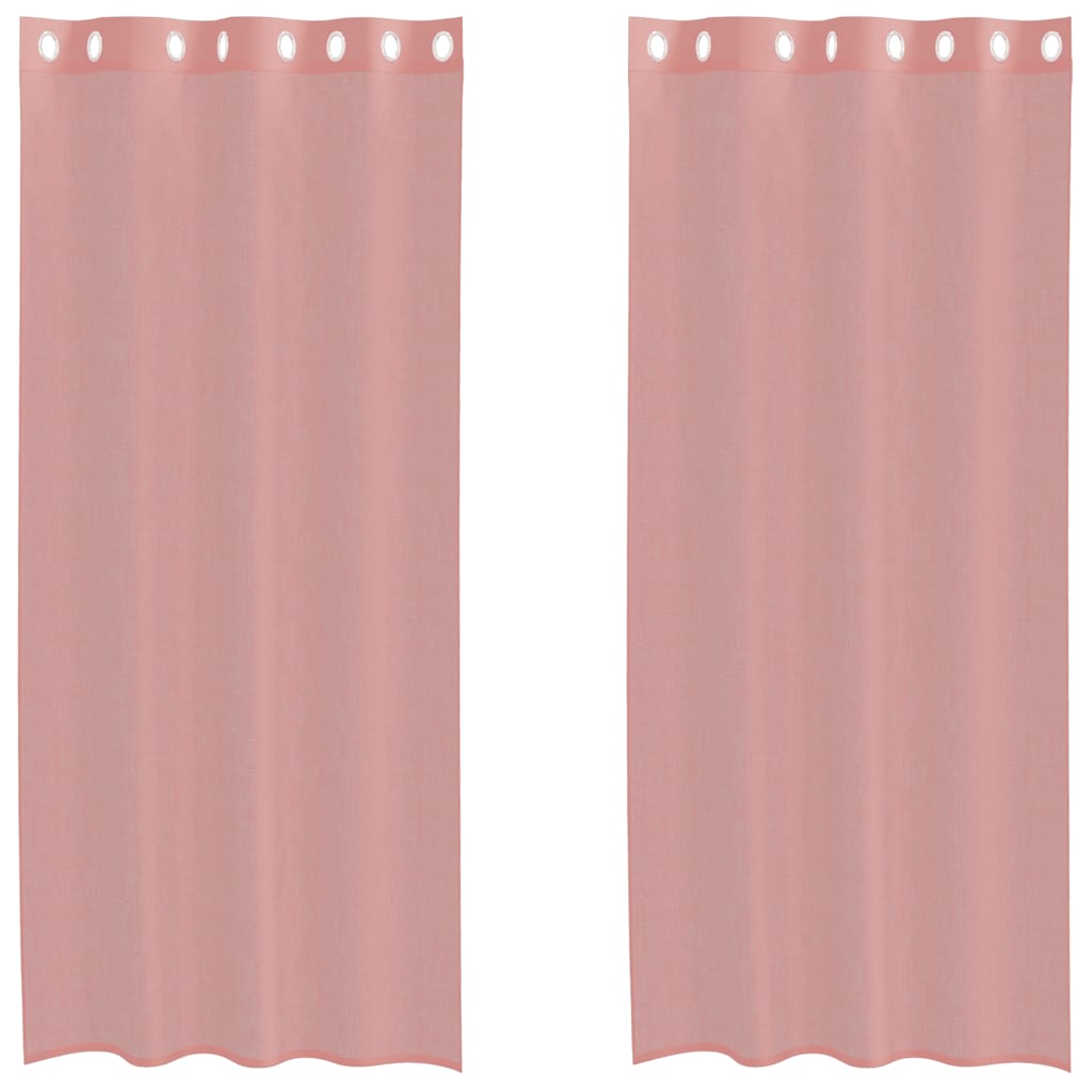 Voile Vorhänge mit Ösen 2 Stk. Rosa 140x225 cm