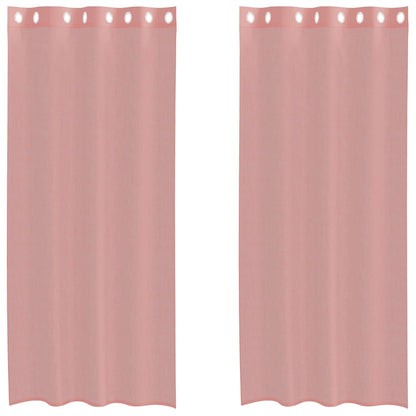 Voile Vorhänge mit Ösen 2 Stk. Rosa 140x225 cm