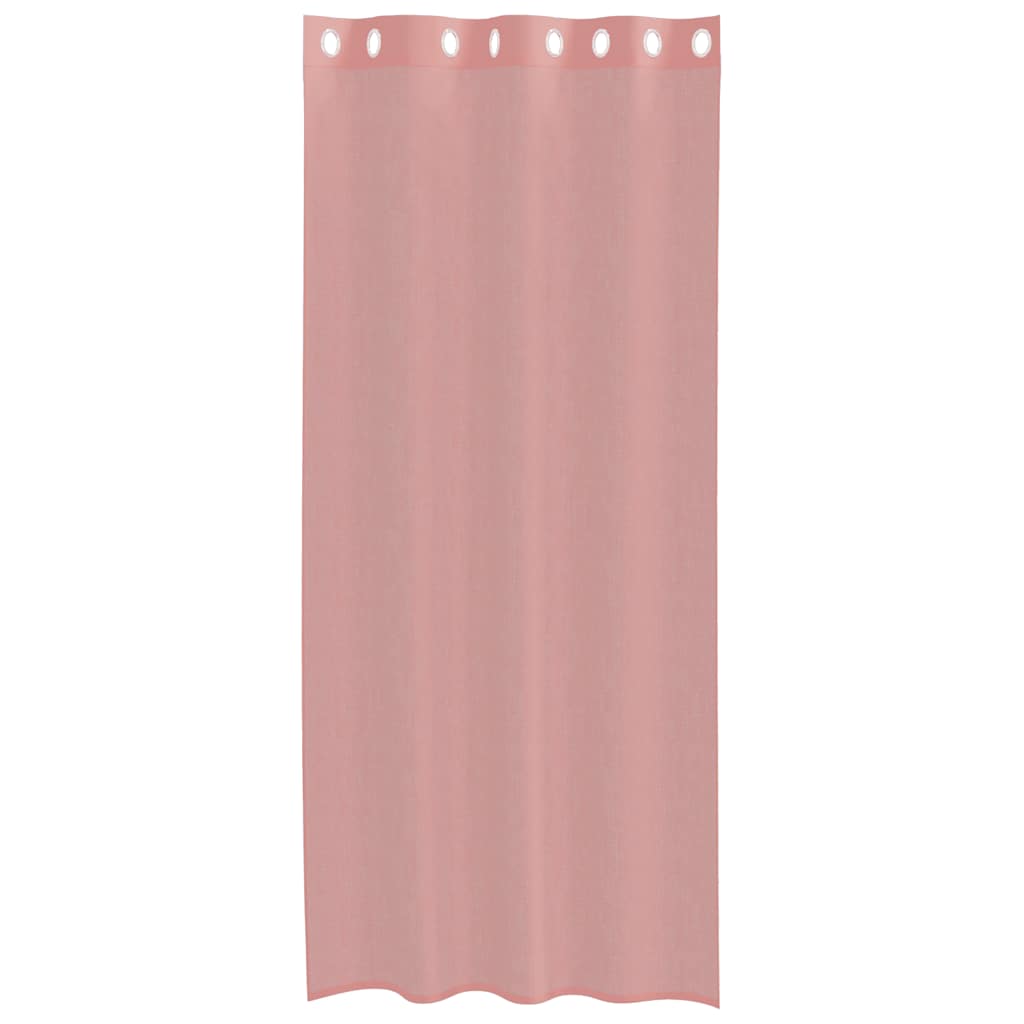 Voile Vorhänge mit Ösen 2 Stk. Rosa 140x225 cm