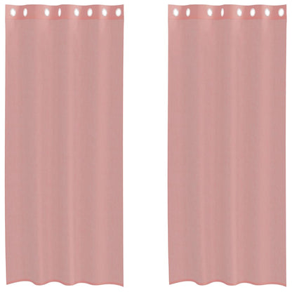 Voile Vorhänge mit Ösen 2 Stk. Rosa 140x245 cm