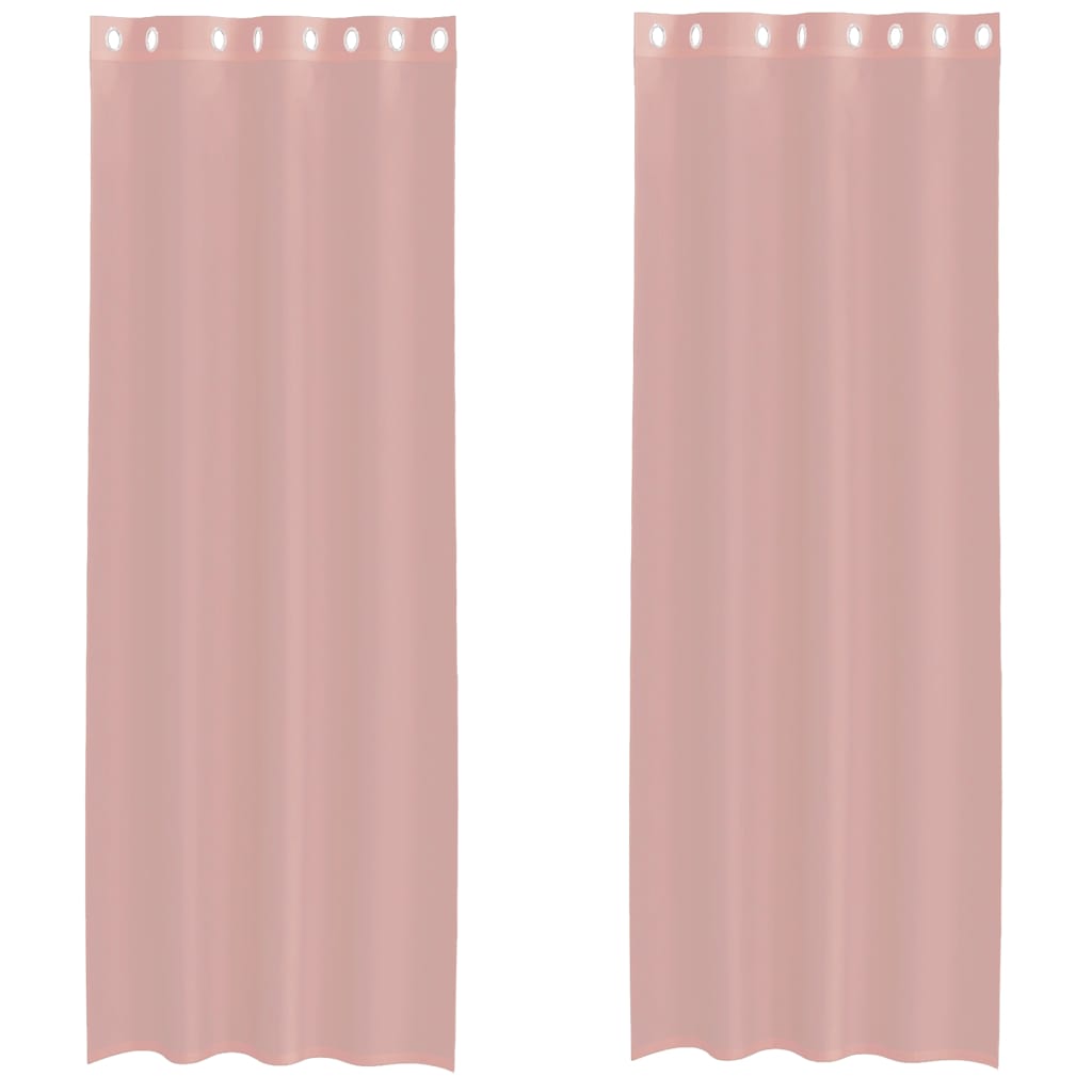 Voile Vorhänge mit Ösen 2 Stk. Rosa 140x260 cm