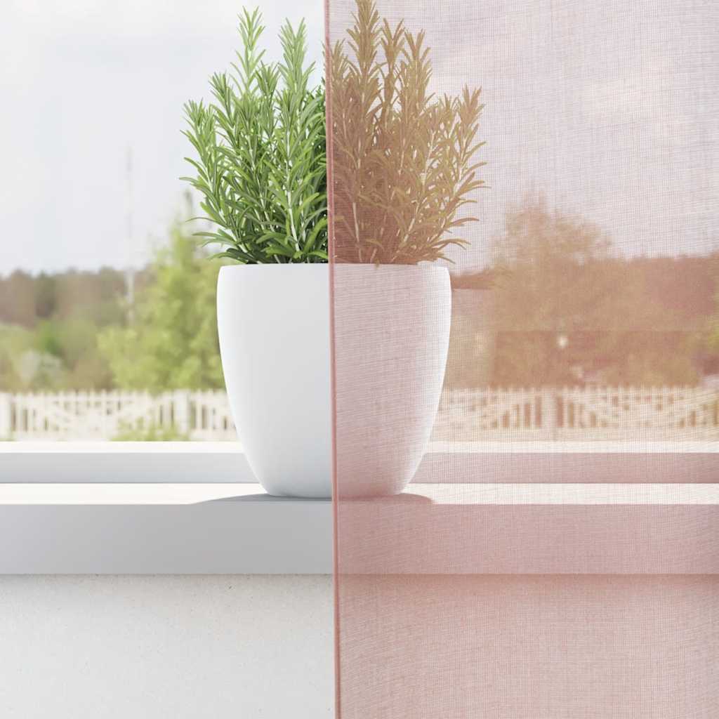 Voile Vorhänge mit Ösen 2 Stk. Rosa 140x260 cm