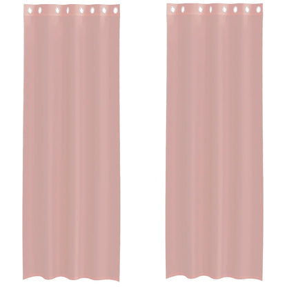 Voile Vorhänge mit Ösen 2 Stk. Rosa 140x300 cm