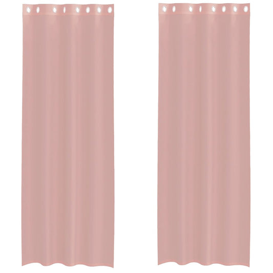 Voile Vorhänge mit Ösen 2 Stk. Rosa 140x300 cm