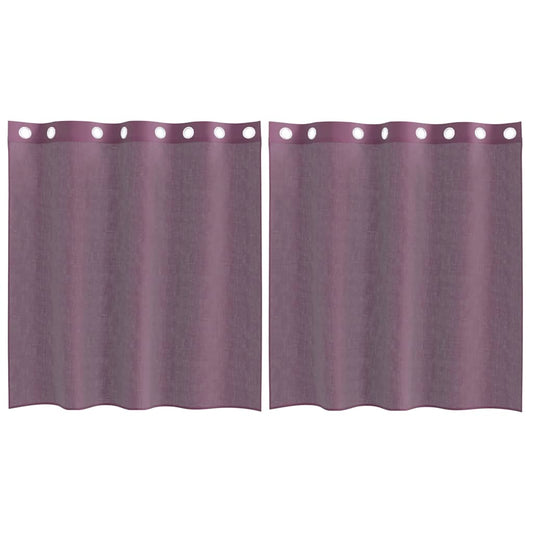 Voile Vorhänge mit Ösen 2 Stk. Lila 140x140 cm