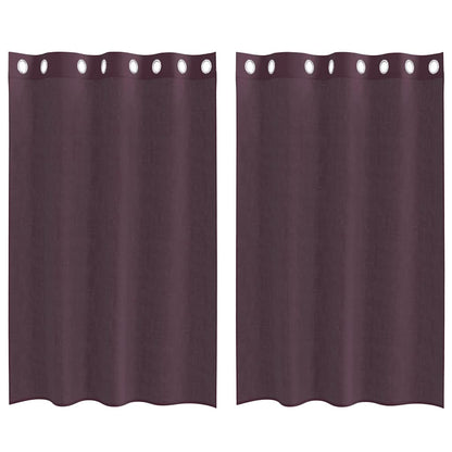 Voile Vorhänge mit Ösen 2 Stk. Lila 140x175 cm