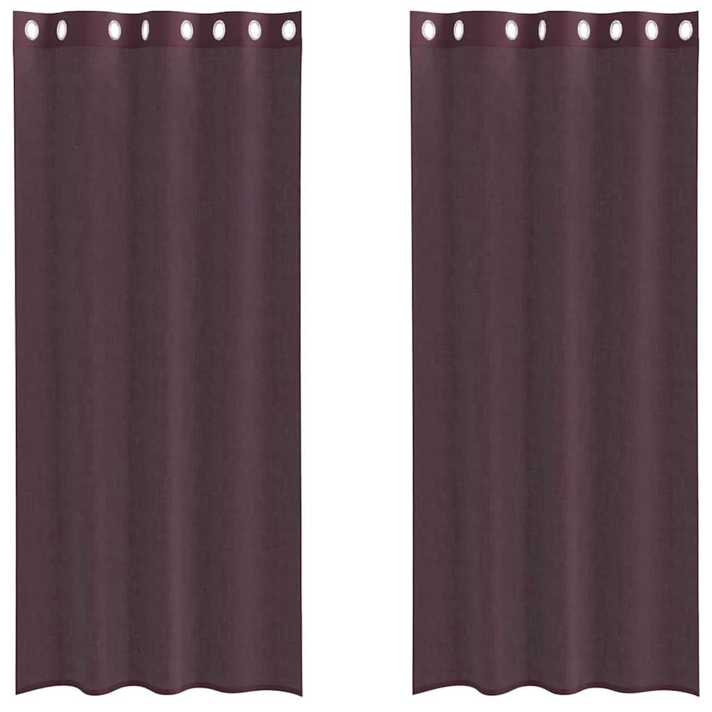 Voile Vorhänge mit Ösen 2 Stk. Lila 140x225 cm
