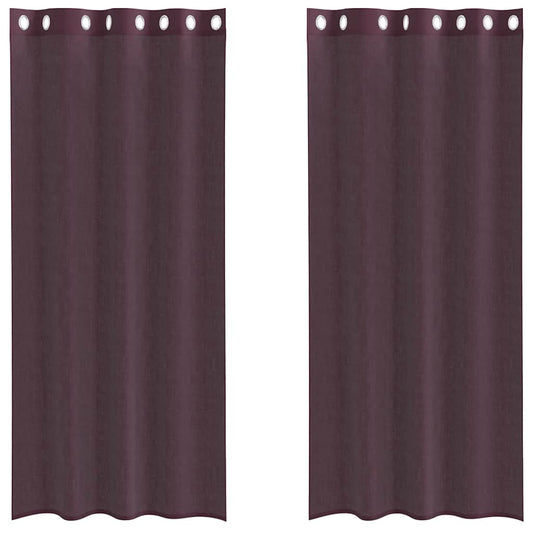 Voile Vorhänge mit Ösen 2 Stk. Lila 140x225 cm