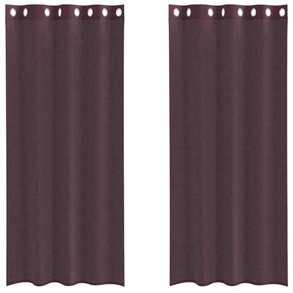 Voile Vorhänge mit Ösen 2 Stk. Lila 140x245 cm