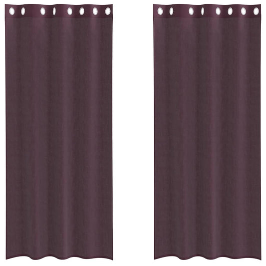 Voile Vorhänge mit Ösen 2 Stk. Lila 140x245 cm