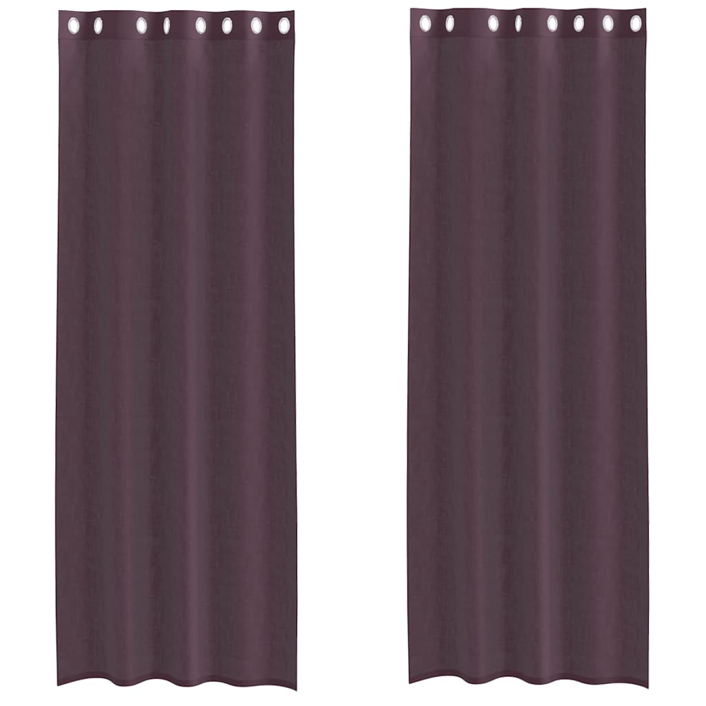 Voile Vorhänge mit Ösen 2 Stk. Lila 140x260 cm