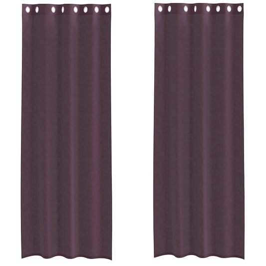 Voile Vorhänge mit Ösen 2 Stk. Lila 140x260 cm