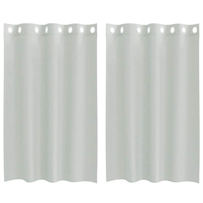 Voile Vorhänge mit Ösen 2 Stk. Hellgrau 140x175 cm