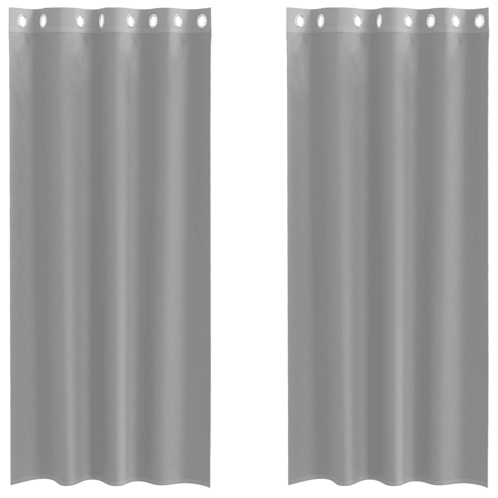 Voile Vorhänge mit Ösen 2 Stk. Hellgrau 140x225 cm