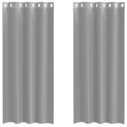 Voile Vorhänge mit Ösen 2 Stk. Hellgrau 140x225 cm